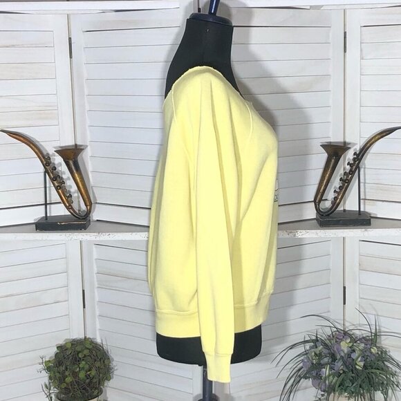 Vintage 90s Born to Be Wild Penguin Sweatshirt Yellow Medium - Picture 3 of 8